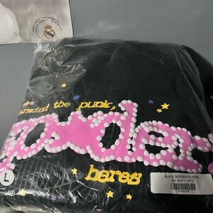 Sp5der Hoodie pink v2 black